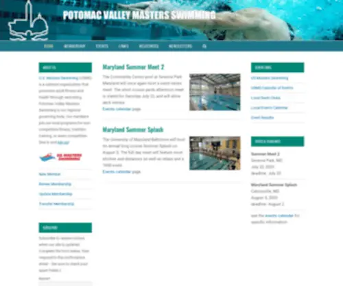 Pvmasters.org(Masters Swimming) Screenshot