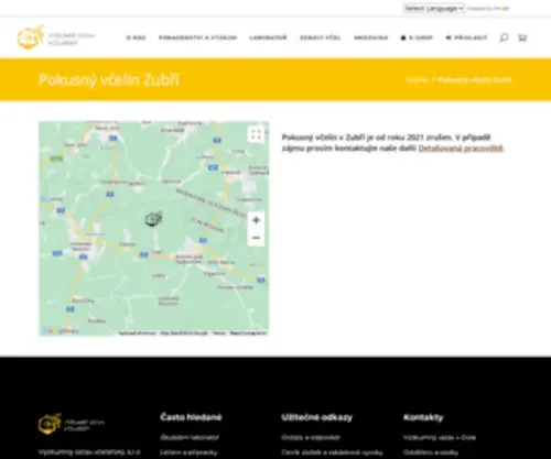 Pvzubri.cz(Pokusný včelín Zubří) Screenshot
