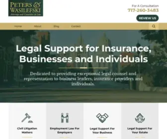 Pwlegal.com(The Law Firm of Peters & Wasilefski) Screenshot