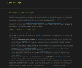 PWN.college(Learn to hack) Screenshot