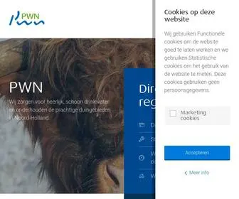 PWN.nl(Duurzaam en lekker drinkwater en natuurbeheer met en voor iedereen. pwn) Screenshot