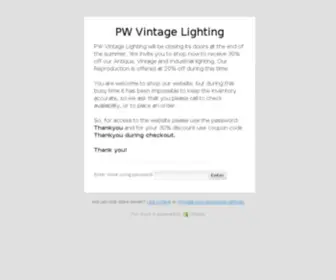 Pwvintagelighting.com(Create an Ecommerce Website and Sell Online) Screenshot