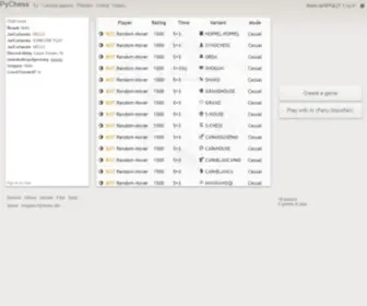 PYchess.org(Free Online Chess Variants) Screenshot