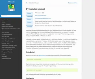Pyinstaller.org(PyInstaller 6.5.0 documentation) Screenshot