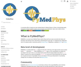 Pymedphys.com(PyMedPhys) Screenshot