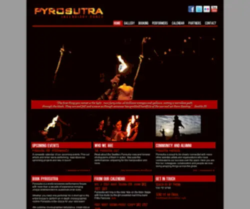 Pyrosutra.com(Fire Performance Troupe) Screenshot