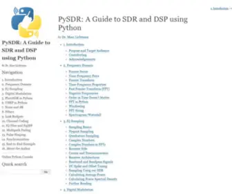 PYSDR.org(A Guide to SDR and DSP using Python) Screenshot