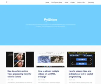 PYshine.com(This website provides detailed tutorials on the Artificial Intelligence and its building blocks in Python) Screenshot
