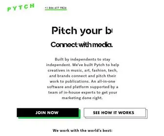 PYTCH.co(Online PR & Marketing Software for Creatives) Screenshot