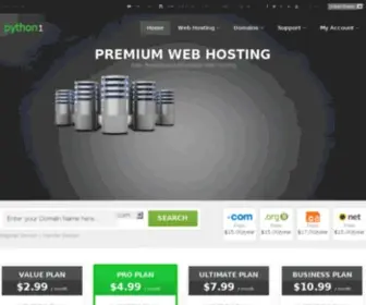 PYthon1.com(100% Uptime Web Hosting and Domain Names) Screenshot