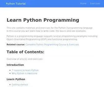 PYthonbasics.org(Learn Python Programming) Screenshot