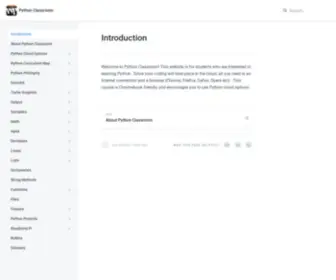 PYthonclassroom.com(Python Classroom) Screenshot