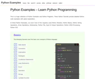 PYthonexamples.org(Learn Python Programming) Screenshot