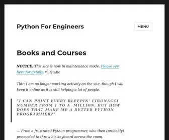 PYthonforengineers.com(Python for Engineers) Screenshot