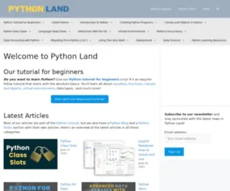PYthon.land(Learn Python programming at Python Land) Screenshot