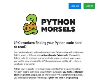 PYthonmorsels.com(Python Morsels) Screenshot
