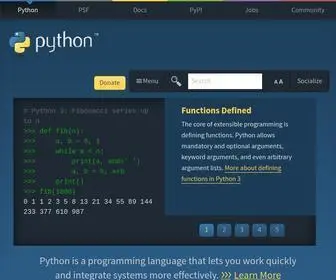 PYthon.org Screenshot