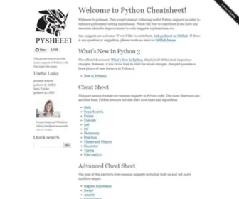 PYthonsheets.com(Python Cheatsheet) Screenshot