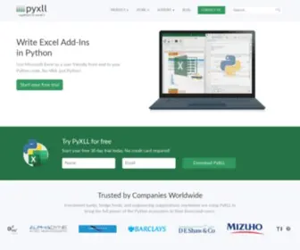 PYXLL.com(The Python Excel Add) Screenshot