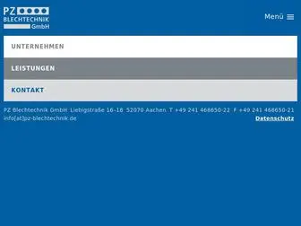 PZ-Blechtechnik.de(Wir unterstützen Sie in allen Phasen des Fertigungsprozesses) Screenshot