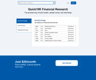 Q10K.com(Quick10K) Screenshot