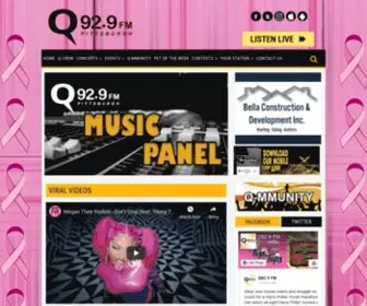 Q929FM.com(Pittsburgh's q92.9 fm) Screenshot