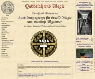 Qabbalah.de(Qabbalah und Magie: Die Website der Ausbildungsgruppe für rituelle Magie und westliche Mysterien der Bruderschaft des Ewigen Lichtes (BOEL)) Screenshot