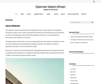 Qamarislamkhan.com(Expressing my views on how i look at the world. this website) Screenshot