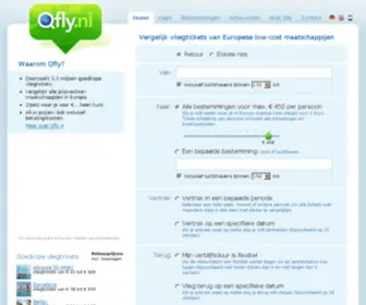 QFLY.nl(Goedkope vliegtickets vergelijken op maximumprijs i.p.v) Screenshot