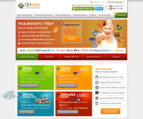 Qhoster.com(Buy Instant Hosting) Screenshot