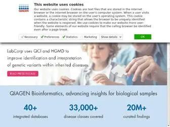 Qiagenbioinformatics.com(Bioinformatics Software and Services) Screenshot