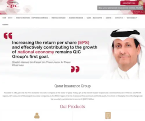 Qic-Group.com(Qatar Insurance Group) Screenshot