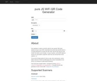Qifi.org(Pure JS WiFi QR Code Generator) Screenshot