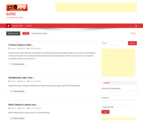 Qjoq.com(Your friendly joke portal) Screenshot