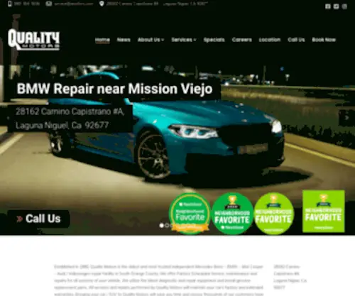 Qmotors.com(Quality Motors BMW Mercedes Audi Repair Orange County) Screenshot