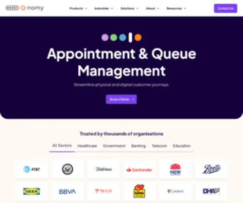 Qnomy.co.uk(Appointment Scheduling and Queue Management Software) Screenshot