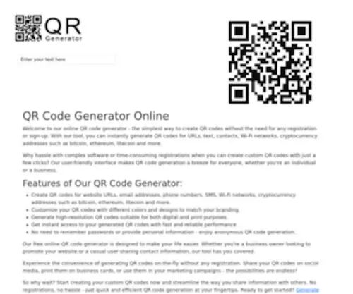 QR-Code-Generator-Online.com(QR code Generator) Screenshot