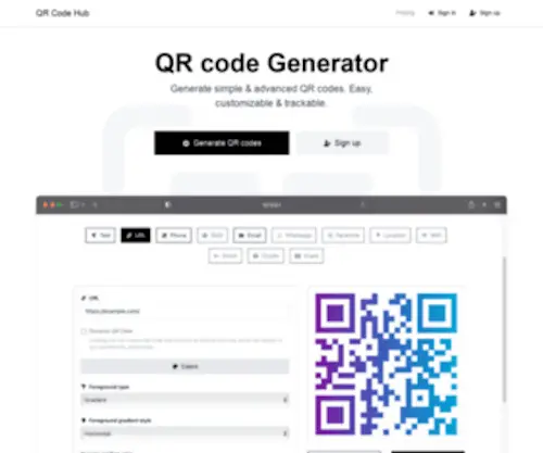 Qrcodehub.io(QR code Generator) Screenshot