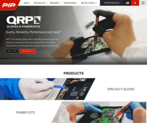 QRPgloves.com(QRP specialty gloves and finger cots offer hand protection) Screenshot
