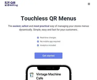 Qrselling.com(Touchless QR Menus) Screenshot