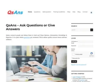 Qsans.com(Ask Questions or Give Answers) Screenshot