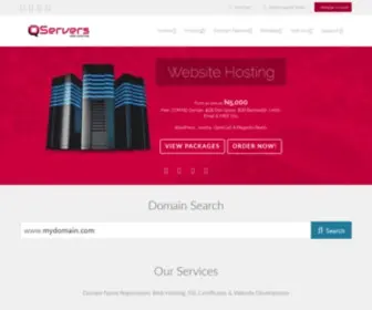 Qservers.net(Nigeria's Best Rated Web Host) Screenshot