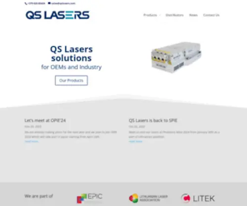 Qslasers.com(QS Lasers solutions for OEMs and Industry. QS Lasers) Screenshot