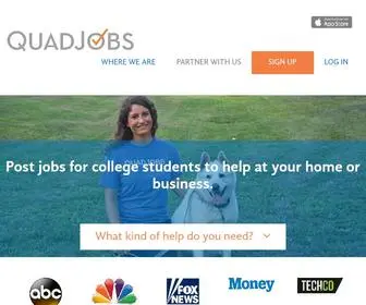 Quadjobs.com(On demand college student employment platform) Screenshot