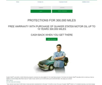 Quakerstatewarranty.com(Quaker State Warranty Support Site) Screenshot