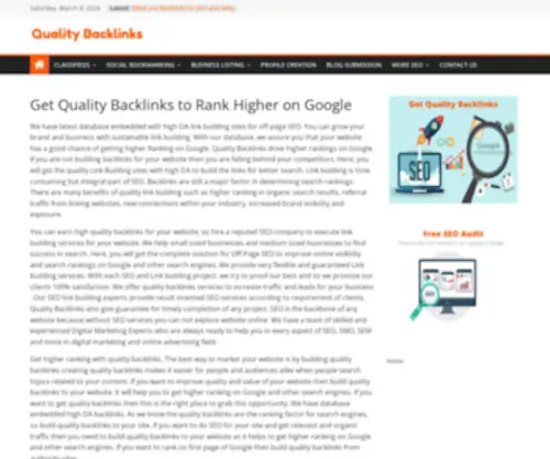 Quality-Backlinks.com(Get Quality Backlinks to Rank Higher on Google) Screenshot