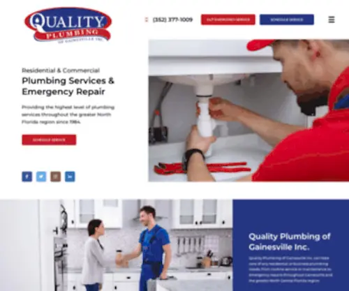 Quality-Plumbing.com(Quality Plumbing of Gainesville Inc) Screenshot