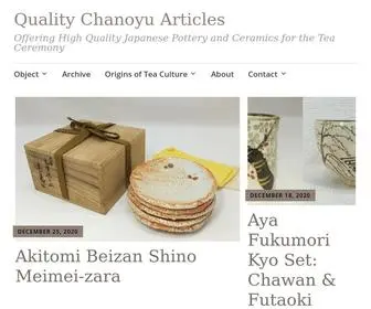 Qualitychanoyu.com(Offering High Quality Japanese Pottery and Ceramics for the Tea Ceremony) Screenshot