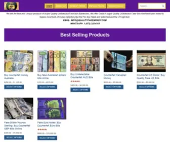 Qualityfakemoney.com(Buy 100% Quality Undetectable Counterfeit Money Online) Screenshot