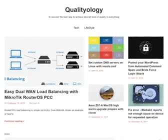 Qualityology.com(To uncover the best way to achieve desired level of quality in everything) Screenshot